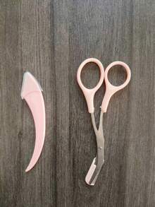 眉毛修剪工具套装（梳子和剪刀二合一） - 彩色 - 查看 3