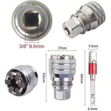 Adaptador de llave universal ajustable - Se ajusta a tuercas y pernos hexagonales de 10-19 mm, compatible con llave de torsión y taladro de accionamiento de 3/8", fácil de usar y ajustar - Talla única - Ver 4