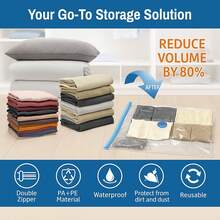 Túi đựng quần áo trong suốt dài 110cm, thích hợp để cất giữ, sắp xếp và mang theo áo khoác, váy, áo sơ mi và áo len khi đi du lịch, kèm theo bơm tay. - Xem 8