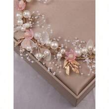 1pc Korean Style Delicate Hair Band Crown Headband For Daily Wear And Wedding Party, Forest Design - trắng - Xem 4
