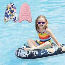 1pc Inflatable Children's Surfboard, Lightweight Portable With Handle, Foldable For Storage, Enjoy Surfing Anytime Anywhere, Floating Swimming Board - Multicolor - View 2