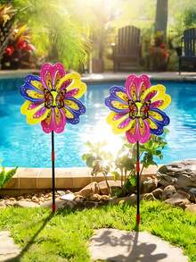3 chiếc chong chóng gió 3D hình bướm mùa xuân, cọc trang trí sân vườn ngoài trời, thích hợp cho vườn, tiệc tùng, ngoài trời, trang trí sân. - Nhiều màu - Xem 5