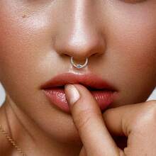 Khuyên mũi septum 16G bằng thép không gỉ 316L mạ vàng 18K, trang sức xỏ khuyên cơ thể cho septum, helix, daith, sụn tai dành cho nữ. - Trang sức xỏ khuyên hình rắn - Xem 7