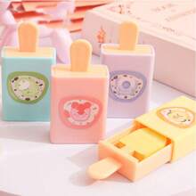 1pc Random Ice Cream Shaped Eraser, Funny Magic Box Eraser, Cute Cartoon Ice Cream Eraser, Portable Student Gift - Eraser - View 3