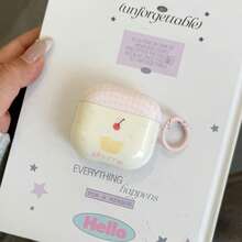 极简樱桃蛋糕设计耳机保护套,兼容 Pro 3、新款 Pro 2、可爱 Apple 4 极简 3 代个性化耳机保护套(1/2 代),女士款 - 粉色 - 查看 6