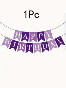 1/2/3pcs Suitable For -Themed Birthday Banners - Elegant Purple Paper Party Decorations With Numbered/Numbered For ' Rooms, Showers, Multi-Holiday Party - Garland & Ribbon Compatible ,Reusable Party Background - Multicolor - View 12