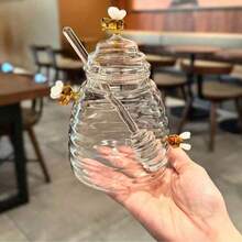 1pc Multi-Functional Food Tool Honey Stirrer, Creative Cute Glass Long Handle Coffee & Jam Mixer, Educational Supplies - Multicolor - View 1