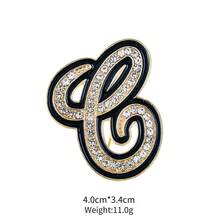 1pc Cute Zinc Alloy Rhinestone & Enamel 26 English Letter Brooch, Suitable For Women's Daily Wear - Gold and Black - View 28