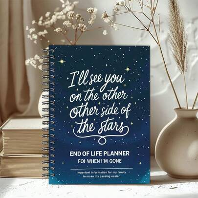 1 Pc A5 Aesthetic Adult End-Of-Life Planning Handbook - Peaceful Planning, Personal Organization Book For Final Life, Family & Work Manual, Notebook For Will Preparation, Last Wishes, Visitor Log