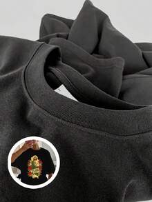 1 Blusa para Mujer, Preciosas Blusas para Mujer, Conjuntos de Ropa para Mujer,  Tadeo 180G Blanco y Negro, Camiseta con Estampado de Rosas de  Tadeo, Alta Calidad, Cuello Redondo, Corte Holgado, Ajuste Básico, Transpirable, Versátil, Lavable a Máquina, Cómoda, Talla S ~ 3XL, Esencial para el Verano, Casual, Deportiva, Diaria. - Oscuro - Ver 5