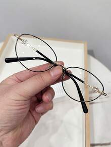 1pc Women's Casual Retro Oval Red Fashion Flat Glasses, Suitable For Daily Wear And Street Photography - Multicolor - View 17