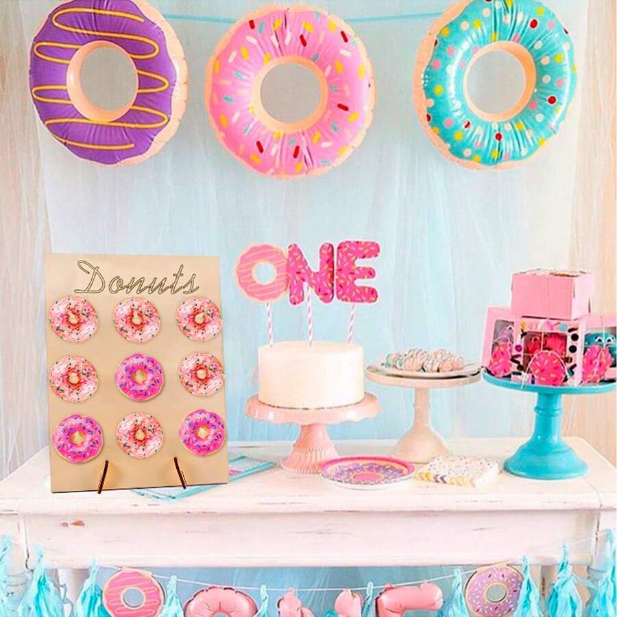 16-Hole Wooden Donut Display Stand, Home Donut Display Rack, Party Food Display Shelf, Birthday Wedding Family Gathering Food Stand, Donut Display Wooden Rack, Thanksgiving Christmas 2025 New Year Party Kitchen Cooking Rack - 16-hole Bracket - View 1