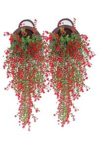 1 Bouquet Lifelike Artificial Decorative Flowers, UV-Resistant Simulated Plants For DIY, Home, Garden, Dining Table, Living Room, Wedding, Party Decoration, Spring & Summer, Valentine's Day Centerpieces - Red 1 - View 3