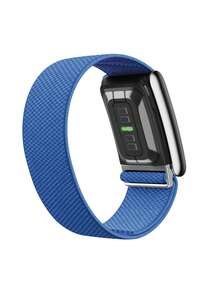 Correa de reloj SuperKnit Luxe de 5.0 - Compatible con 5.0/MG - Compatible con ECG, accesorio de rendimiento para dispositivos portátiles de salud y acondicionamiento físico - Metales premium - Azul - Ver 3