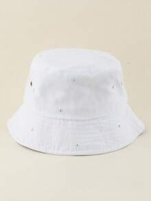 Fashionable Street Style Rhinestone Bucket Hat, Women's Casual Vintage Washed Bucket Hat, Foldable Handmade Rhinestone Sun Protection Hat For Spring & Summer,Beach,Travel - Rhinestones - View 11