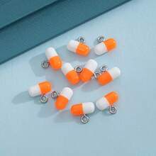 10 mặt dây chuyền hình viên thuốc nhỏ, phụ kiện trang sức bằng nhựa, nguyên liệu tự làm khuyên tai và vòng cổ. - Thuốc tự chế - Xem 12