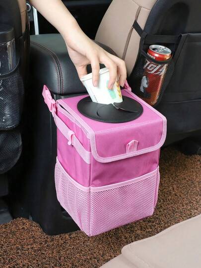 1 Thùng rác ô tô | Hộp đựng đồ ô tô chống thấm nước, chống rò rỉ có nắp | Hộp sắp xếp đồ đa năng trong xe hơi có ngăn | Dung tích 2 gallon | Thùng rác di động chống tràn | Giải pháp lưu trữ đồ dùng ô tô sáng tạo và thiết thực | Phụ kiện nội thất ô tô dành cho nữ, Phụ kiện ô tô nữ, Đồ dùng cần thiết cho ô tô, Phụ kiện ô tô màu hồng, Đồ dùng ô tô màu hồng, Trang trí ô tô