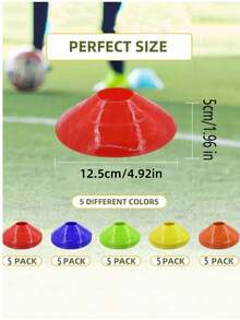 10pcs Soccer Training Marker Discs, Professional Path Markers To Improve Skills, Flat Disc Design Won't Trip Or Block Ball, Precisely Mark Training Routes And Zones - Multicolor - View 9