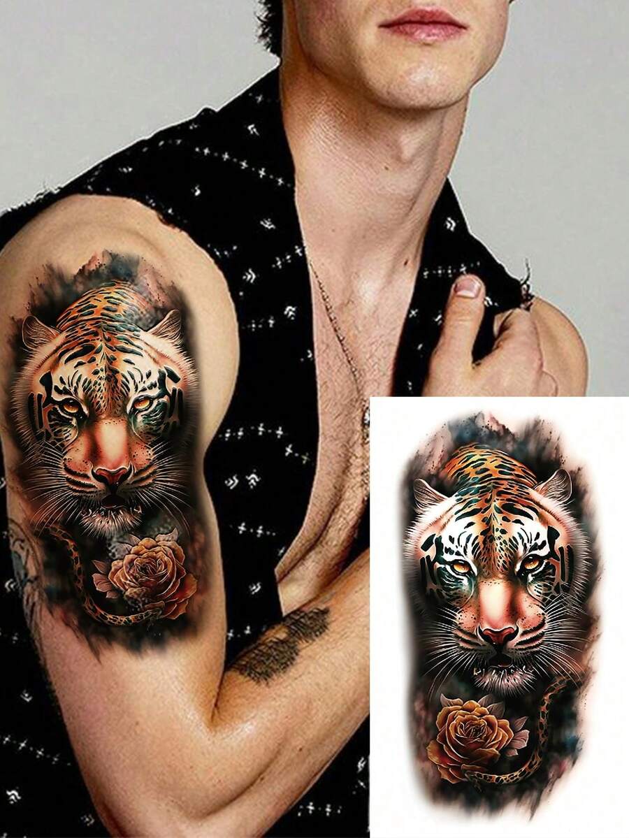 1 Sheet Large Body Art Temporary Tattoo Sticker, Unisex, Realistic ...