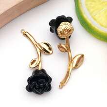 2个不锈钢玫瑰草莓樱桃吊坠，3D树脂水果花吊坠，适用于DIY工艺品钥匙扣、耳环、项链、手链等首饰制作 - 彩色 - 查看 8