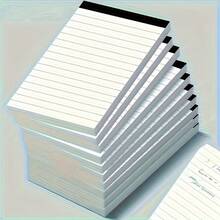 10本白色横格笔记本，每本30页，办公便签本，可撕取，每日计划本 - 非常适合学校、办公室和返校用品，学生笔记本，整齐有序的笔记本，纸张光滑，笔记本文具 - 彩色 - 查看 8