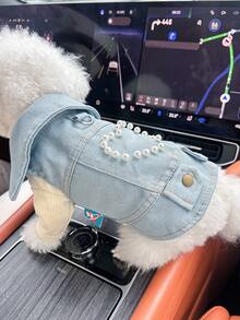 PETCIRCLE 1pc Pet Clothes, Dog Jacket Coat, Heart Design, For Small Dogs - Blue - View 4