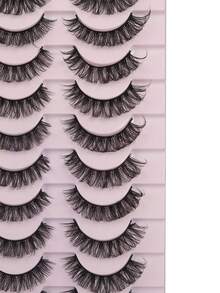 10 Pairs Criss-Cross False Eyelashes, Suitable For Daily Makeup, Can Be Given As Gift To Girlfriend - Black - View 2