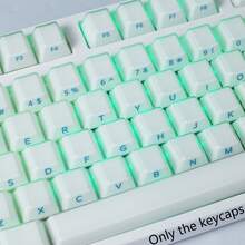 磨砂透明水晶PC键帽，Cherry原厂高度，侧刻字符，6.25U空格键，兼容MX轴机械键盘，仅含键帽，不含键盘 - 查看 9