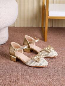 Girls' Bow Decor Sandals, Suitable For Summer Outdoor Wear - Gold - View 3