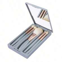 5pcs Makeup Brush Set With Mirror And Portable Case, Including Eyeshadow Brush, Foundation Brush, And Multi-Function Mini Makeup Brushes - Five-piece Set - View 3