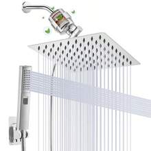 Regaderas para Baño con Filtro 10"Cabezal de Ducha Antioxido Filtro de Ducha de 20 Grados Conjunto de Ducha de Alta Presión Ducha de Mano con 3 Modos Manguera de 1 5 Metros y Todos Los Accesorios - como en la foto - Ver 8