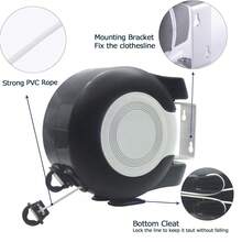 30m Retractable Clothes Reel Double Washing Line Wall Mounted Outdoor Drying Hot - A - View 10