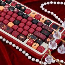 Teclas de teclado Reina Roja, Teclas de alta calidad MOA de cinco lados con tinte sublimado en PBT compatibles con teclados mecánicos - Ver 3