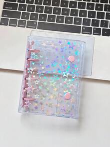 1pc A6/A7/A8 Transparent Double-Ring Binder/Sticker Notebook, Sticker Notebook, Loose-Leaf Binder, Sticker Storage, Pencil Case, Sticker Notebook Binder, Refill Inner Pages, Sticker Notebook, Loose-Leaf Notebook - Multicolor - View 11
