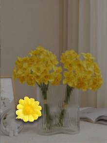 Artificial Daffodil Flowers, Luxury Silk Floral Decor, Living Room And Dining Table Floral Arrangement, Lifelike Flower Bouquet - Multicolor - View 9