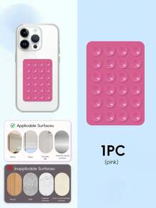 24个单面粘性手机吸盘，吸力超强，可重复使用，适用于光滑表面（瓷砖、玻璃、墙壁等）。 - 彩色 - 查看 16