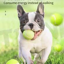 4 Interactive Dog Tennis Balls, High-Elastic Rubber Materi - Yellow - View 4