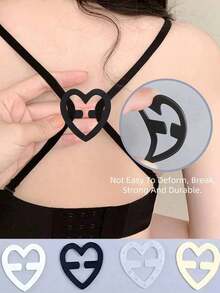 12pcs Set Of Heart Shaped Bra Strap Clips, Invisible Non-Slip Bra Buckles Body Care, Invisible Bra Strap Holders, Invisible Non-Slip Stitching To Protect Body When Traveling, Sports, External And Waistband Summer Cooling,Beach,Travel - Random Color - View 4