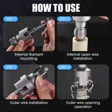 4Pcs/Set Internal & External Pipe Threading Tool(1/2'' 3/4'' Dies), 2026 New Function Pipe Thread Cutting Tool, Electric Drill Compatible PVC & Plastic Pipe Threader Kit For Home Repair - Multicolor - View 4