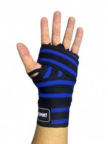 Hand Wraps, Forearm Guards - Schwarz mit Blau - Übersicht 4