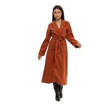 Elegant Double-Pocket Coat HF-SBT-005 - 紅陶 - 查看 2
