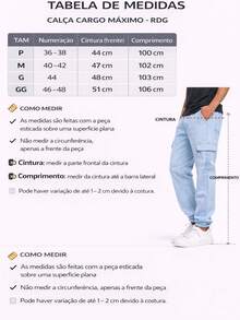 Men's Light Denim Cargo Pants With Elastic Waistband And Drawstring - Skater Style - 淺色水洗藍 - 查看 6