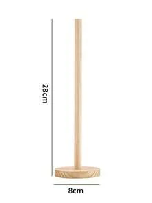 1个相思木纸巾架，台面式，立式纸卷架，适用于厨房和浴室 - 棕色 - 查看 10