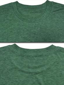 Double-Sided Printed Colored Cotton T-Shirt  Comfortable, Stylish With Minimalist Design, Casual & Versatile, INS Style Vintage Soul Cassette Flowers Leopard Graphic Graphic T Shirts Vintage - 墨綠色 - 查看 7
