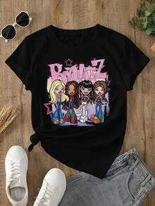 Cartoon-Style Boy's T-Shirt With A Round Neck And Short Sleeves, Stylish And Versatile – Ideal For Everyday Wear Or For Dressing Up Casual Outfits. Available In Various Colors. - 黑色 - 查看 2