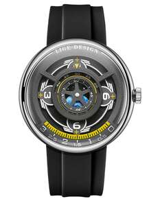 LIGE New Fashion High-End Luxury Men's Quartz Watch, Starry Hollow Dial, Waterproof Design, Men's Casual Watch - Silver - View 15