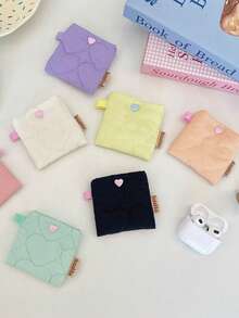 Hộp đựng tai nghe mềm mại màu kẹo ngọt, túi đựng di động, túi đựng tai nghe Bluetooth cho nữ, ví đựng tiền, ví mini, ví nhỏ đựng tiền xu, đồ dùng du lịch mùa hè - Nhiều màu - Xem 2