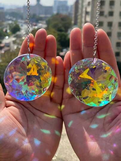 水晶吊坠、阳光捕捉器、彩虹制造器、水晶灯吊坠、花园悬挂装饰、棱镜球