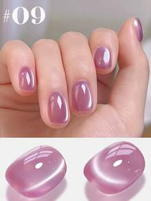 2026新款冰晶玻璃珠裸粉色猫眼凝胶指甲油，潮流美白清爽月光猫眼磁性凝胶指甲油，适用于手指甲和脚趾甲，可爱美甲用品，蓝色指甲油 - 彩色 - 查看 10