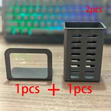 Bathroom Toothbrush Toothpaste Comb Storage Rack, Wall-Mounted Vanity Shaver Holder, No Drilling Required - Black - View 11